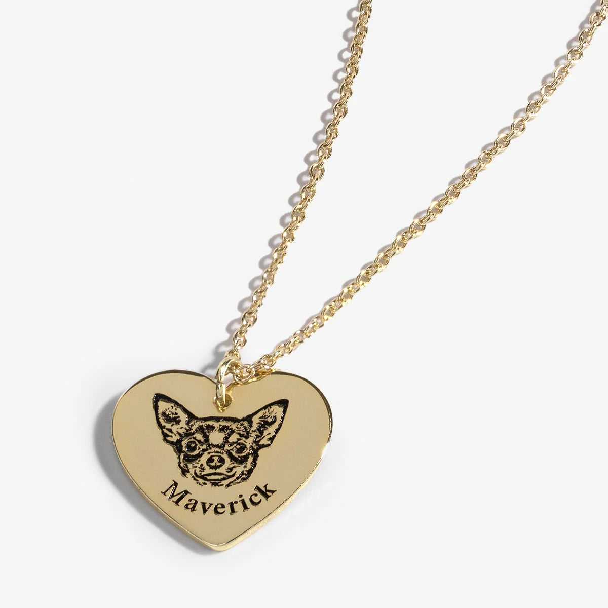 Collier Personnalisé Tête en Cœur