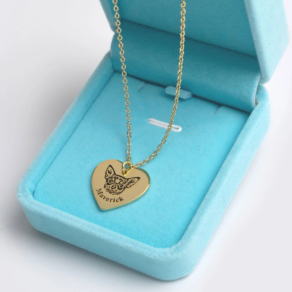 Collier Personnalisé Tête en Cœur
