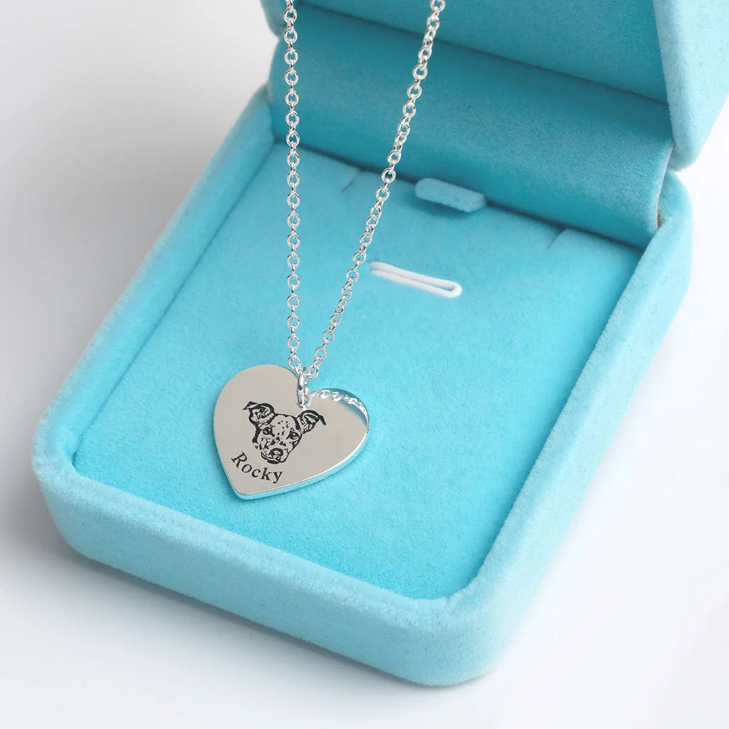 Collier Personnalisé Tête en Cœur