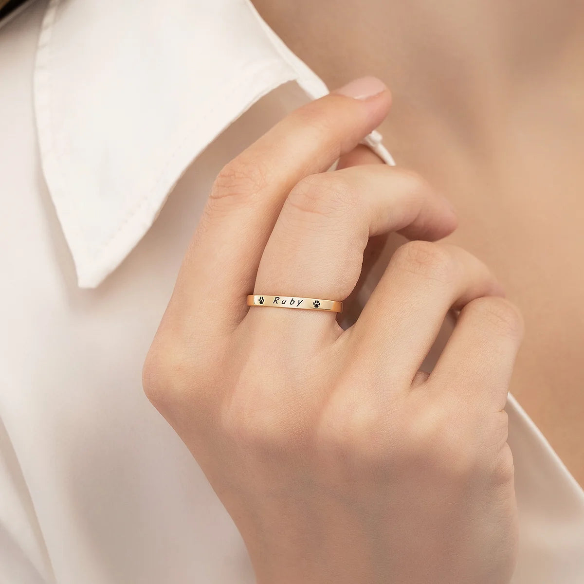 Bague Personnalisée Prénom Empilable