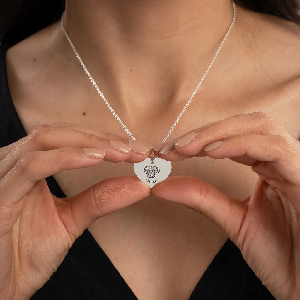 Collier Personnalisé Tête en Cœur